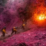 Novo incêndio florestal ameaça comunidade ao norte de Los Angeles